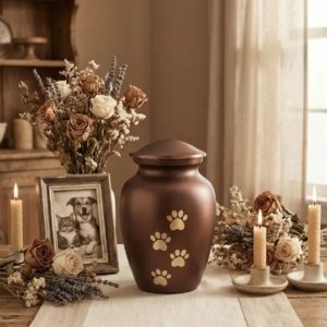 Urne cinéraire marron